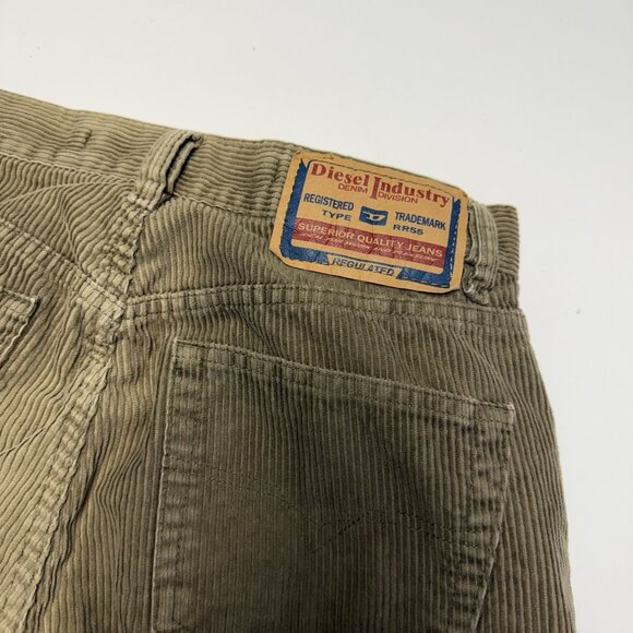 Diesel Industry Corduroy Pants Mens 29 (28x30) Brown Button Fly - Picture 9 of 16